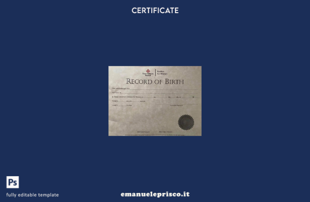 stile verificato Modello di certificato di nascita dell'ospedale pediatrico degl
